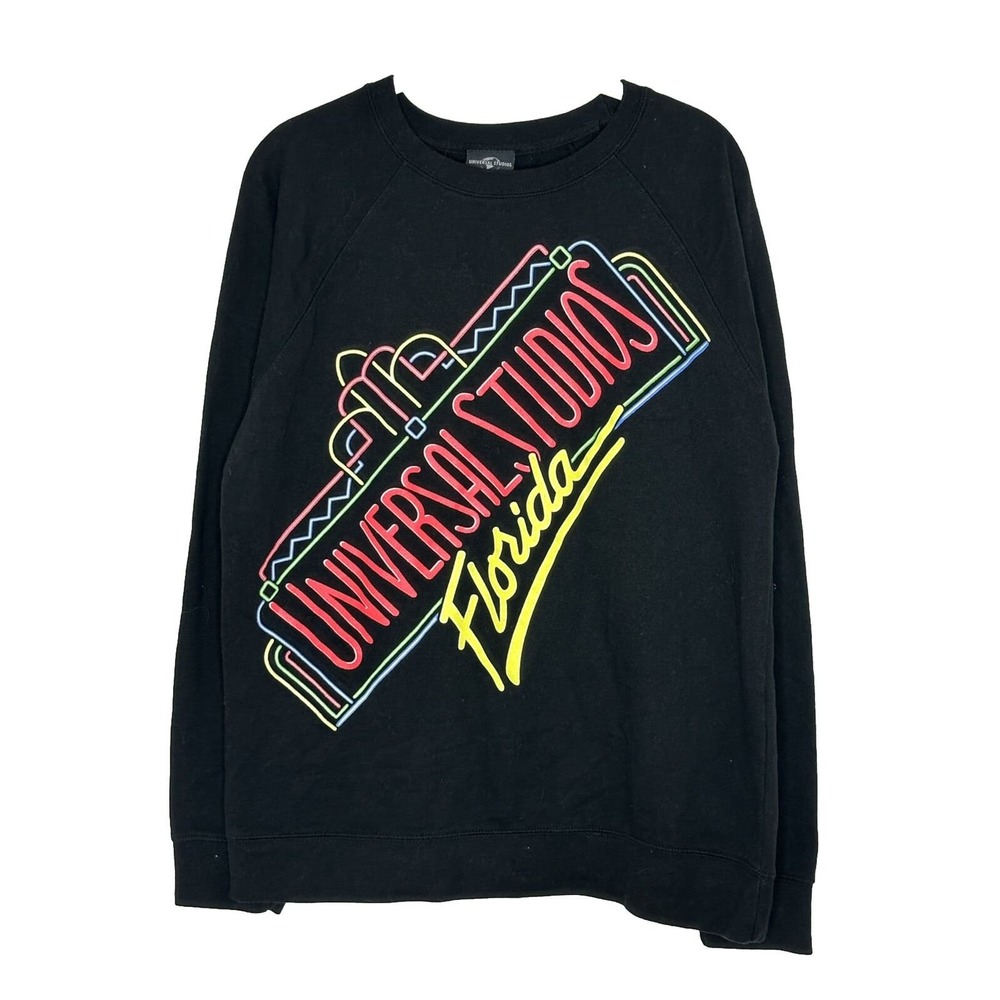 VTG Universal Studios Florida Sweatshirt Black Long Sleeve Pullover Sweater M